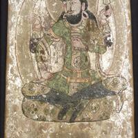 Two-sided votive panel with god of silk, British Museum