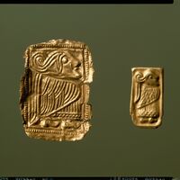 Gold-foil figures from Bornholm, Denmark