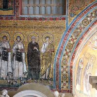 Chapel of St. Venantius, mosaic detail with saints