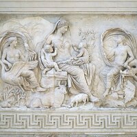 Ara Pacis, female personification of Earth or Plenty
