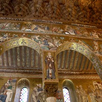 Cappella Palatina, west end, south nave arcade and aisle mosaics