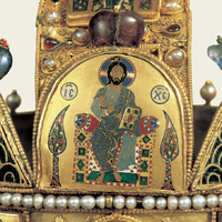 Byzantine crown, detail of Christ