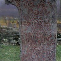 Ringerike-style tombstone from Vang, Norway