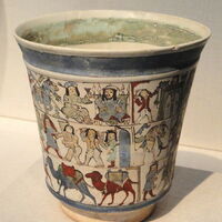 Mina'i beaker with narrative scenes, Freer