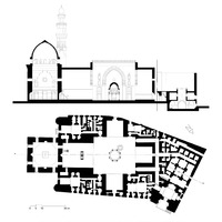 Sultan Hasan complex, plan and section