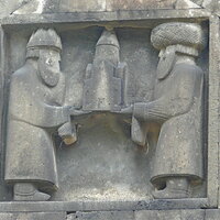 Haghpat Monastery, exterior sculpture with church model (991)