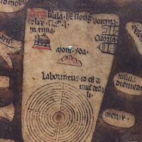 Hereford mappa mundi facsimile, labyrinth on Crete