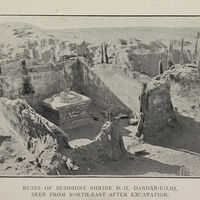 Wikimedia Commons. Dandan-Uilik, Buddhist shrine, ca. 1900 (photo by Aurel Stein )