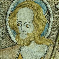 Swedish History Museum, Opus Anglicanum, Noli me tangere, detail