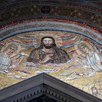 Chapel of St. Venantius, mosaic detail with bust of Christ