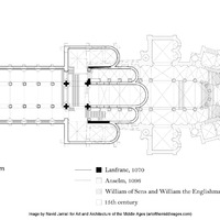 Canterbury Cathedral, plan, 11th to 15th c.