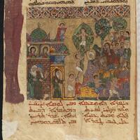 Vat.sir.559, fol. 105r, Entry into Jerusalem