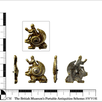 Knight-snail-goat ornament, no. SWYOR-4E467E, multiple views