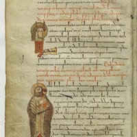 Paris, Bibliothèque nationale, MS lat. 12048, fol. 42v, Initial for Luke and standing figure of John