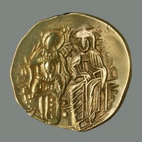 Hyperperon of Michael VIII Palaiologos, reverse (Dumbarton Oaks BZC.1948.17.3590)