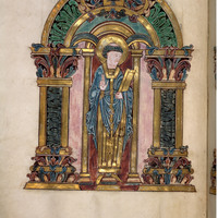 London, BL, Add. MS. 49598, fol. 97v with St. Swithun