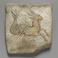 Yale University Art Gallery, ceiling tile from the Dura-Europos Synagogue with capricorn (sea goat)