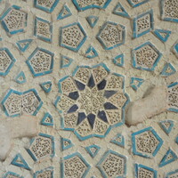 Uljaytu's Mausoelum, Sultaniyya, detail of interior stucco, terra-cotta, and tile work