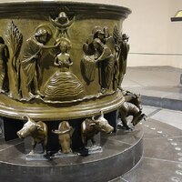 Liège font, baptism of Jesus