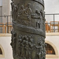 Bernward's Column, detail, beheading of John the Baptist