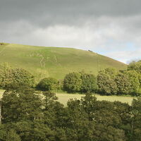 Cerne Abbas giant, across the valley