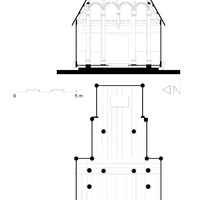 Urnes stave church, plan and section