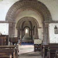 Kilpeck parish church, interior, view toward the east