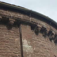 Kilpeck parish church, corbels on south side of apse