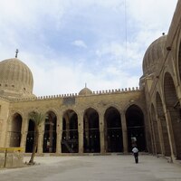 Khanaqah complex of Faraj ibn Barquq, view from courtyard to qibla iwan