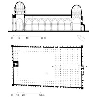 Great Mosque of Kairouan, plan and section