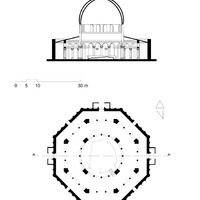 Dome of the Rock, plan and section