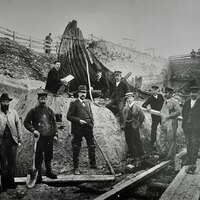 Oseberg Ship, excavation photograph