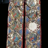 Miter of Kettil Karlsson, detail of lappets (SHM)