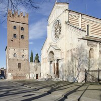 San Zeno, Verona, facade and abbey tower