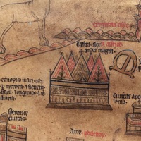 Hereford mappa mundi facsimile, camp of Alexander the Great