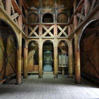 Borgund stave church, interior