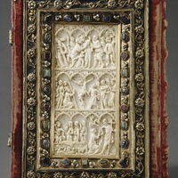 Ivory cover for Byzantine manuscript of Pseudo-Dionysios the Areopagite, ca. 1375–1400, Louvre MR416, back