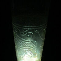 Bodrum Museum, Serçe Limanı Shipwreck, glass with engraved lion (back legs and tail)