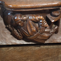 Fairford parish church, misericord with sleeping man