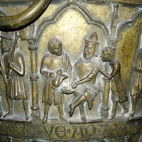 Rostock font, Pilate washing his hands