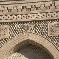 Samanid Mausoleum, Bukhara, facade, detail of portal