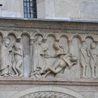 Modena Cathedral, Adam and Eve by Wiligelmo