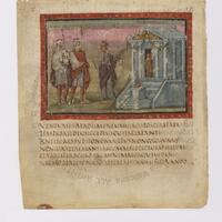 Vatican City, Biblioteca Apostolica Vaticana, MS Vat. Lat.3225, fol. 45v, Aeneas and Achates visit the sibyl