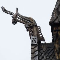 Borgund stave church, dragon gables