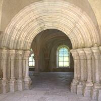 Fontenay Abbey, entrance to the chapter house from the cloister walk