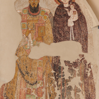 Faras Cathedral, south chapel, Bishop Marianos with the Virgin and Child, detail, 1005–36