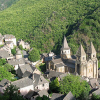 Conques, abbey church, from the northwest