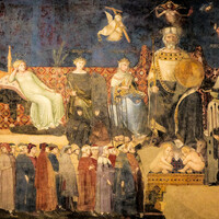 Detail, Allegory of Good Government, Palazzo Pubblico, Siena