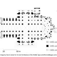 Chartres Cathedral, plan, 12th to 14th c.