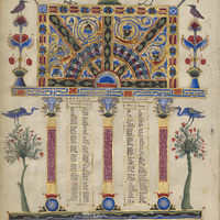 Getty, Zeyt'un Gospels, canon table, fol 5v